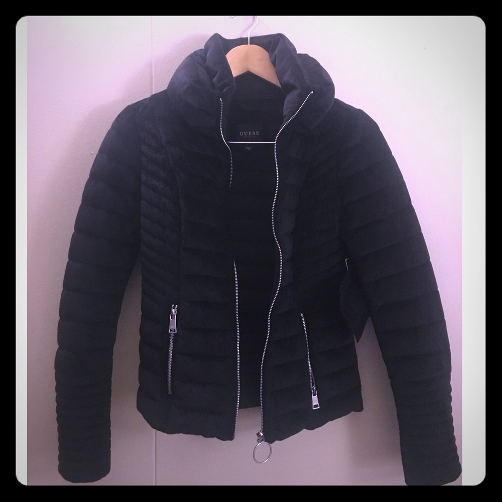 Guess padded velvet stretch jacket